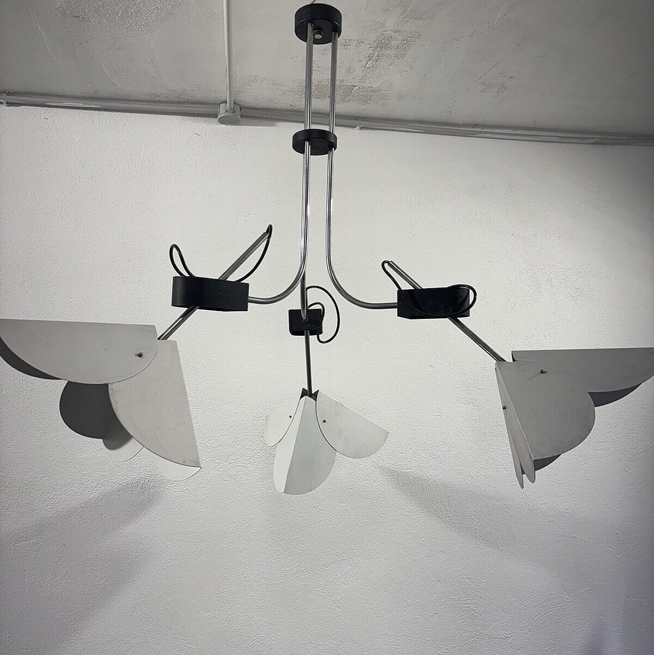 Steel and enameled metal chandelier by Joe Colombo for Stilnovo 3