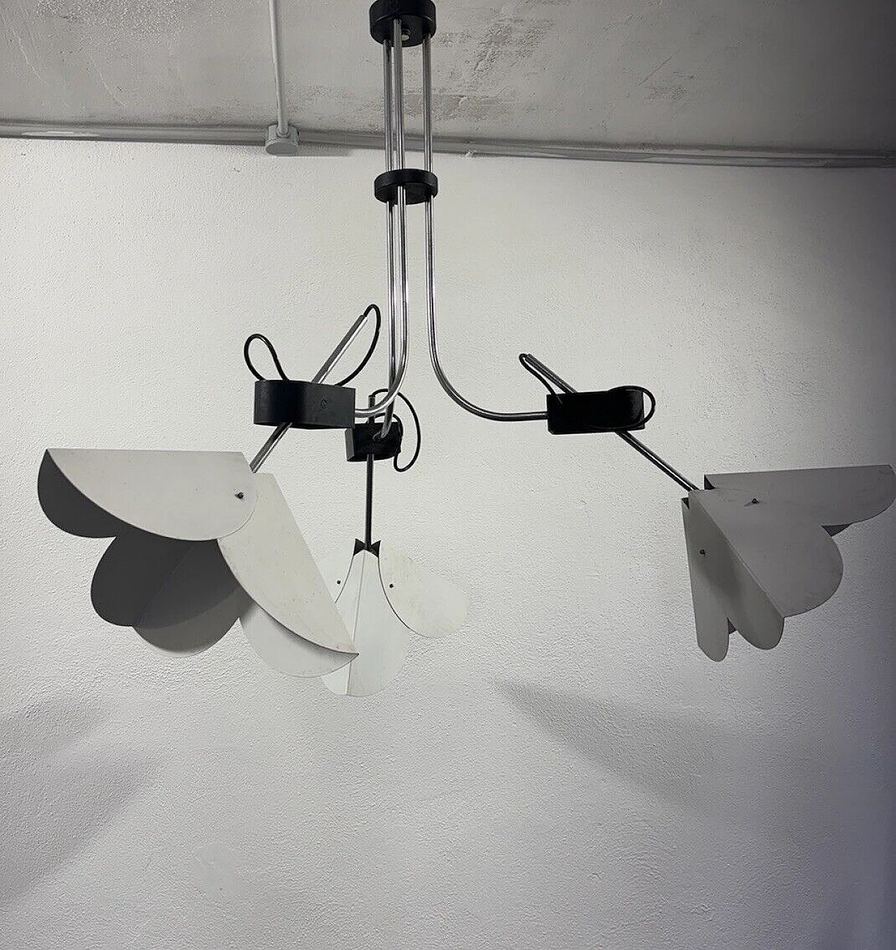 Steel and enameled metal chandelier by Joe Colombo for Stilnovo 4