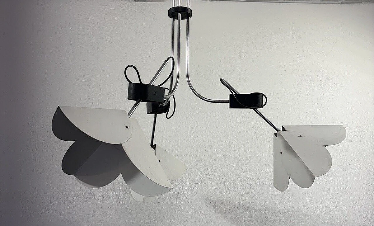 Steel and enameled metal chandelier by Joe Colombo for Stilnovo 5