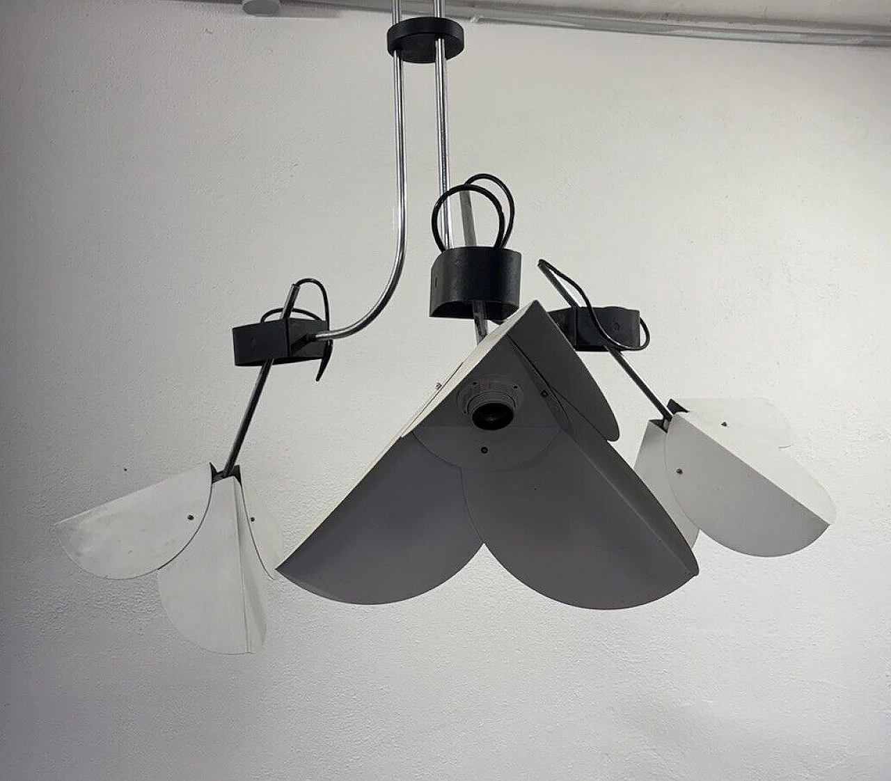 Steel and enameled metal chandelier by Joe Colombo for Stilnovo 6