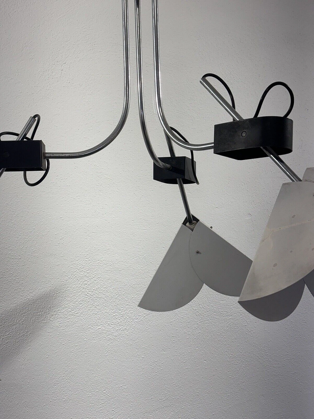 Steel and enameled metal chandelier by Joe Colombo for Stilnovo 8