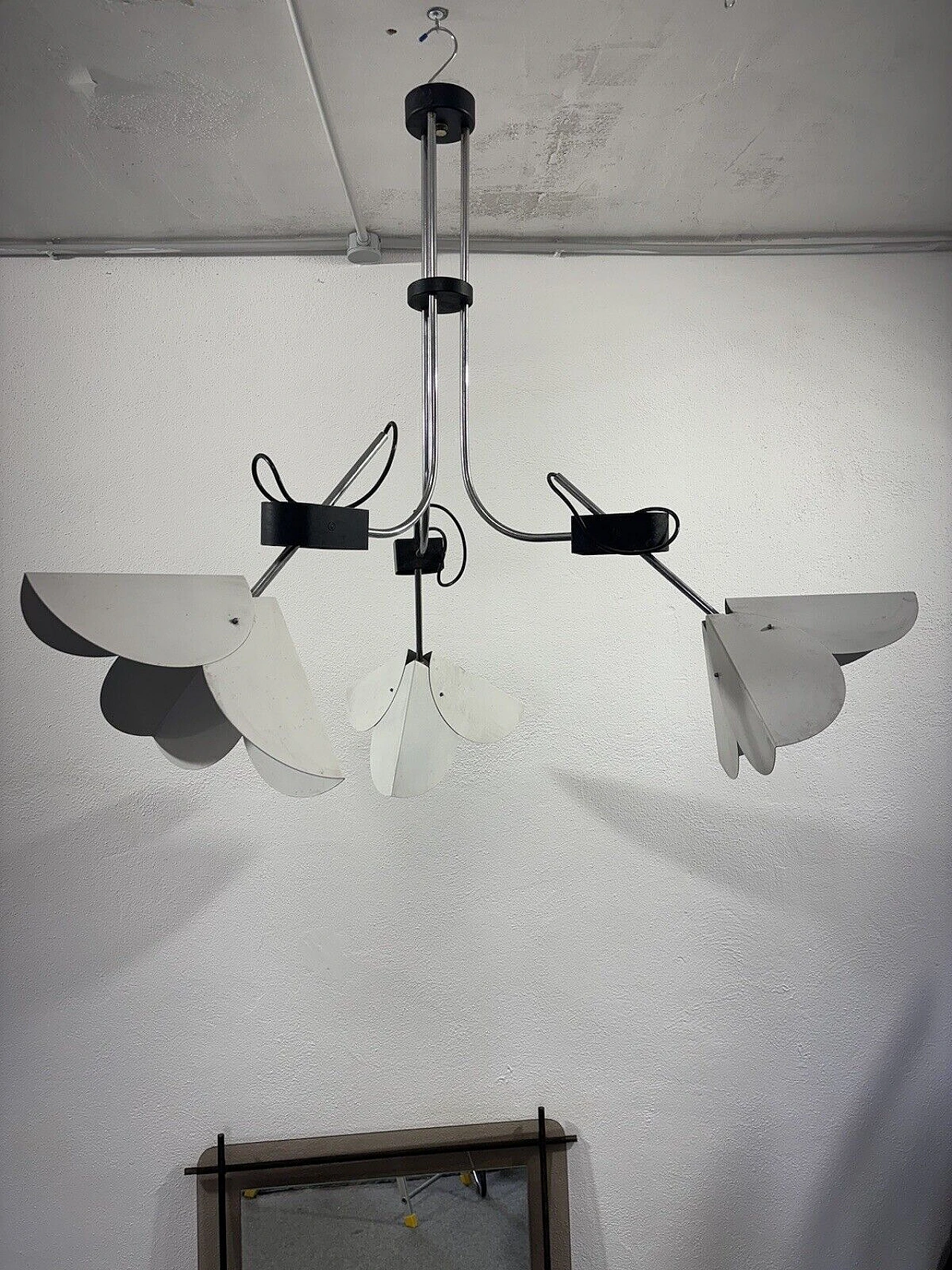 Steel and enameled metal chandelier by Joe Colombo for Stilnovo 11