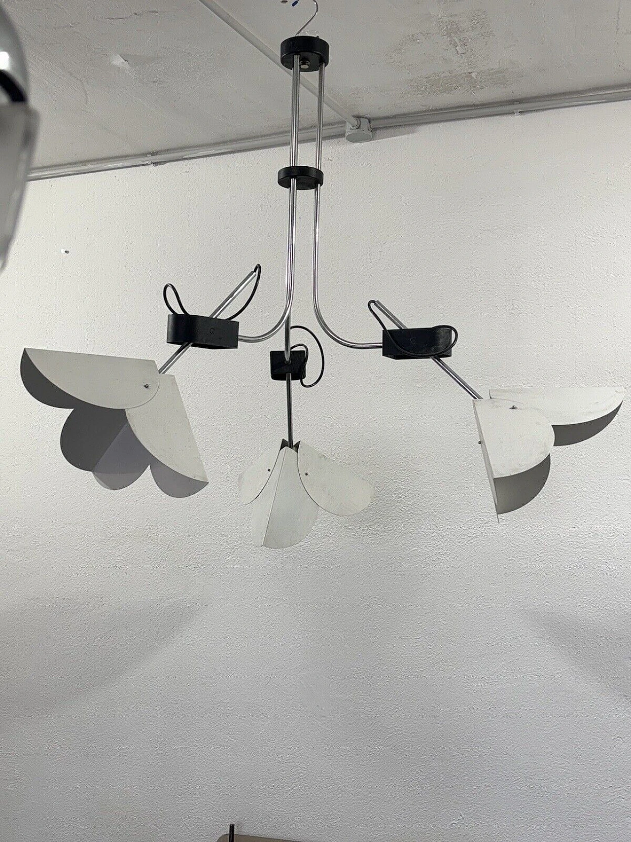 Steel and enameled metal chandelier by Joe Colombo for Stilnovo 14