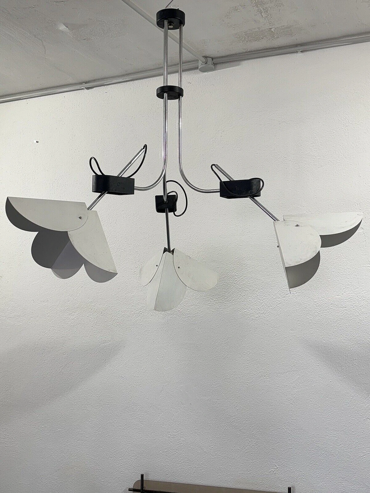 Steel and enameled metal chandelier by Joe Colombo for Stilnovo 15