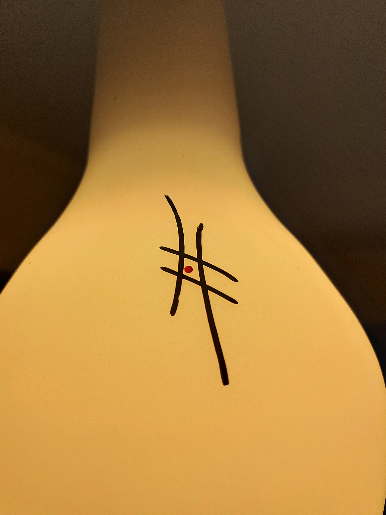 Ceiling lamp in white opaline with black stripes design, 1950s 2