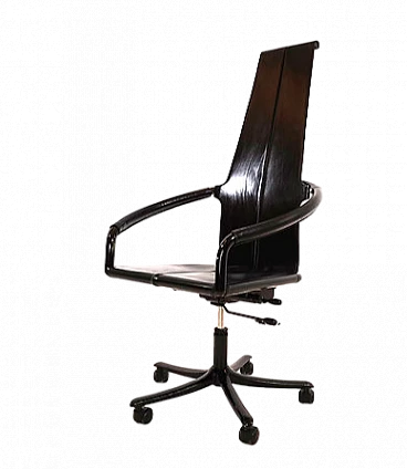 Leather and metal office armchair by Cofemo, 1980s