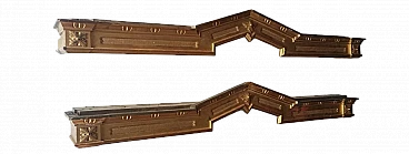 Coppia di mantovane lombarde in legno dorato, seconda metà dell'800