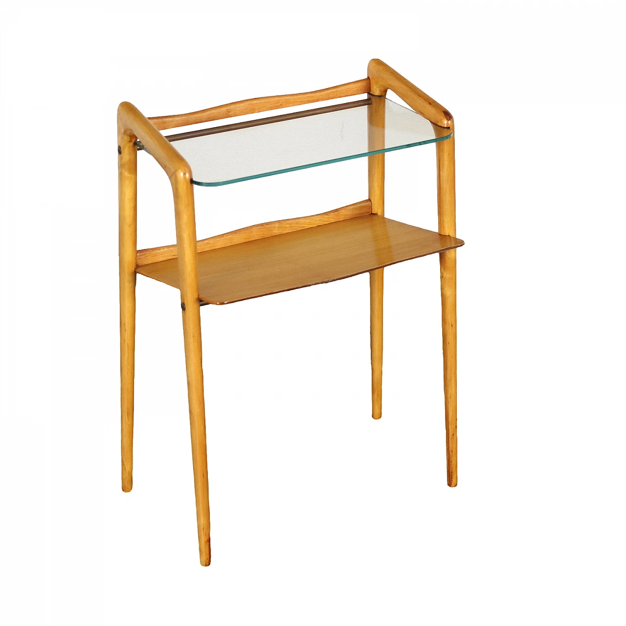 Beech and glass étagère, 1950s 1