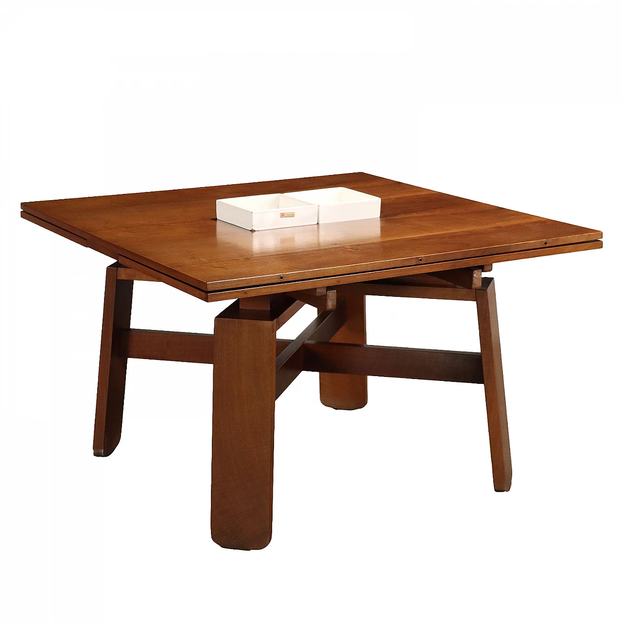 Table 612 in walnut veneered wood by Silvio Coppola for Bernini, 1960s 1