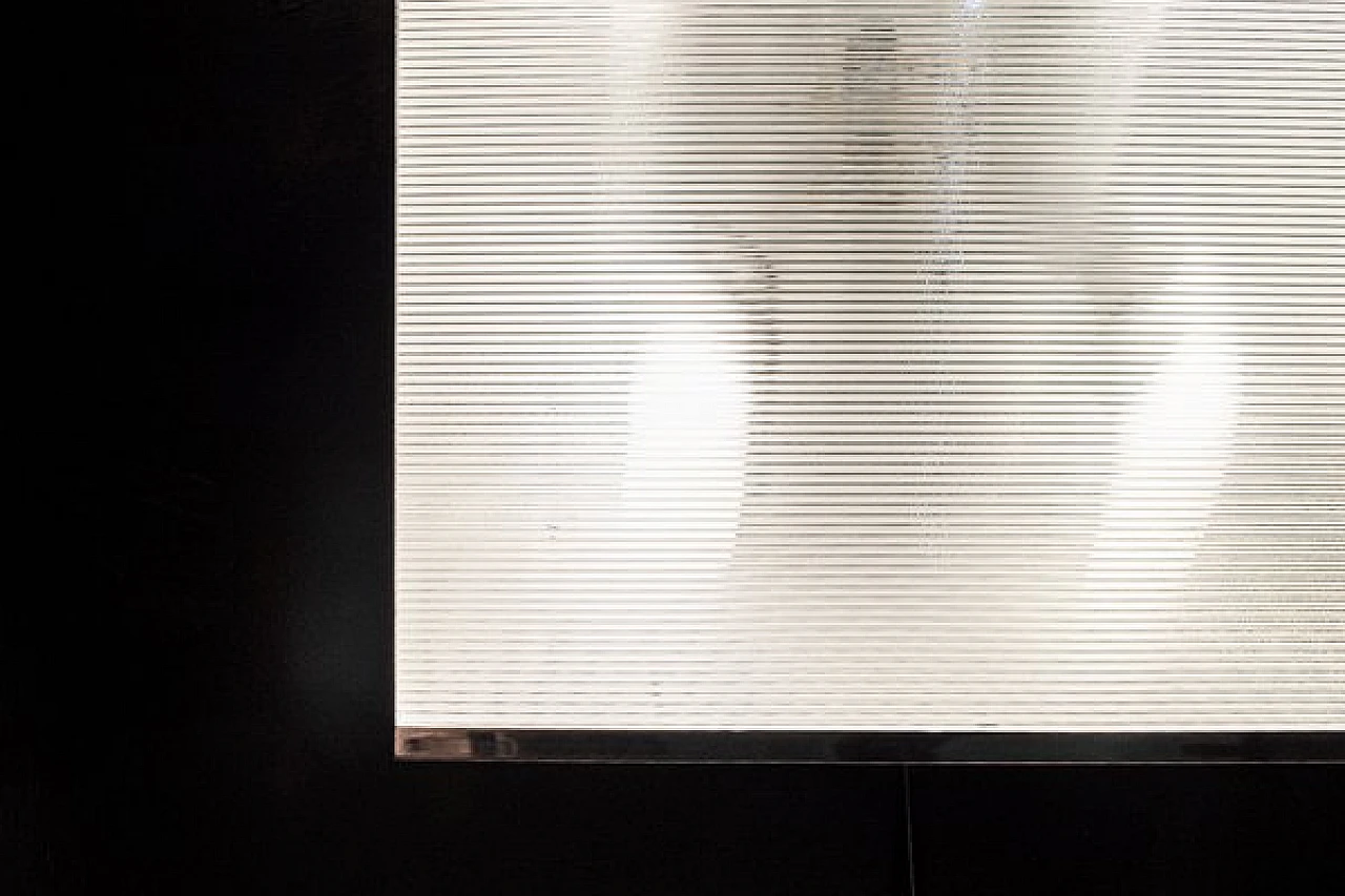 Lampada da parete in vetro zigrinato di Stilnovo, anni '60 3