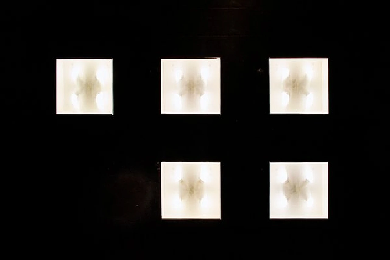 Lampada da parete in vetro zigrinato di Stilnovo, anni '60 6