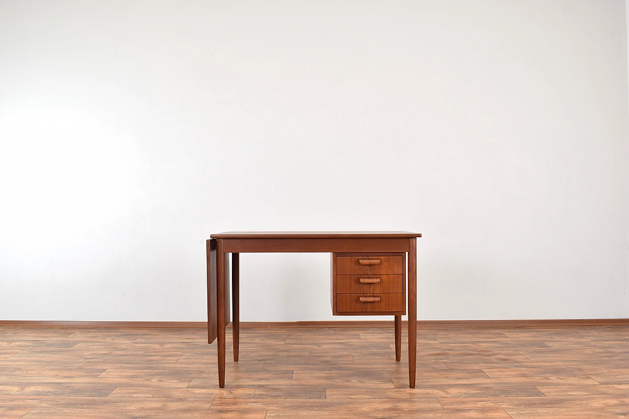Scrivania allungabile danese in teak, anni '60 1