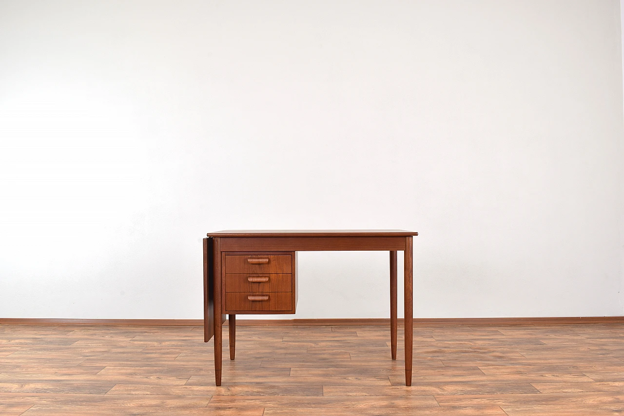 Scrivania allungabile danese in teak, anni '60 2