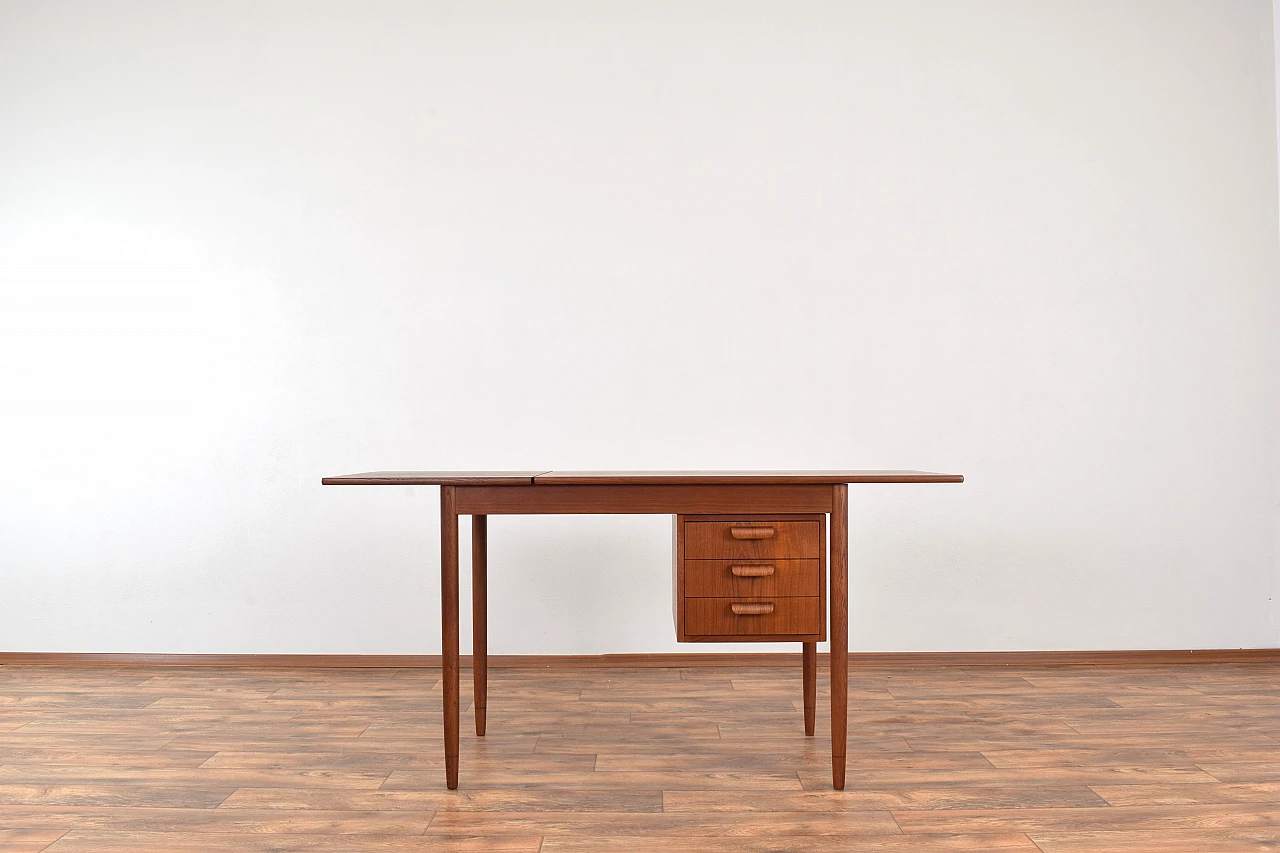Scrivania allungabile danese in teak, anni '60 3
