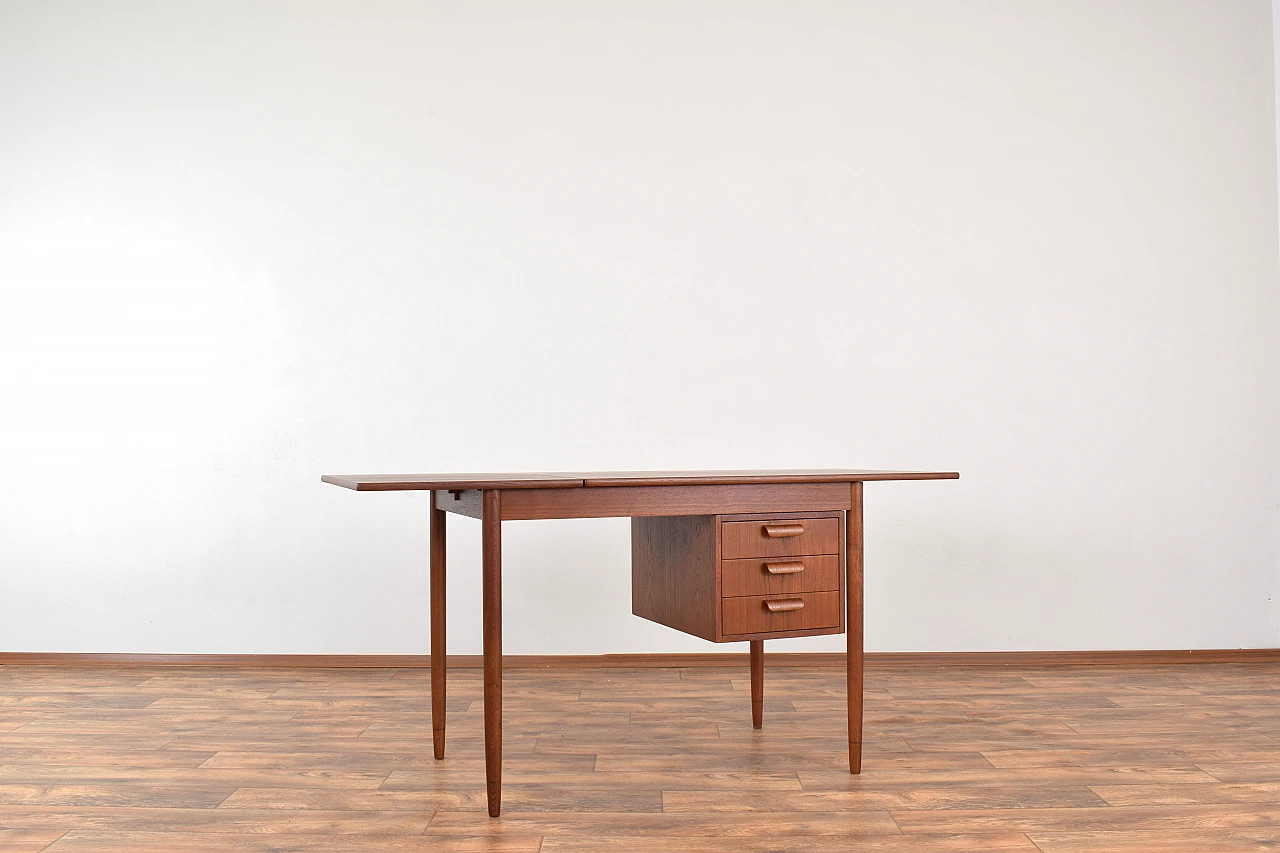 Scrivania allungabile danese in teak, anni '60 6