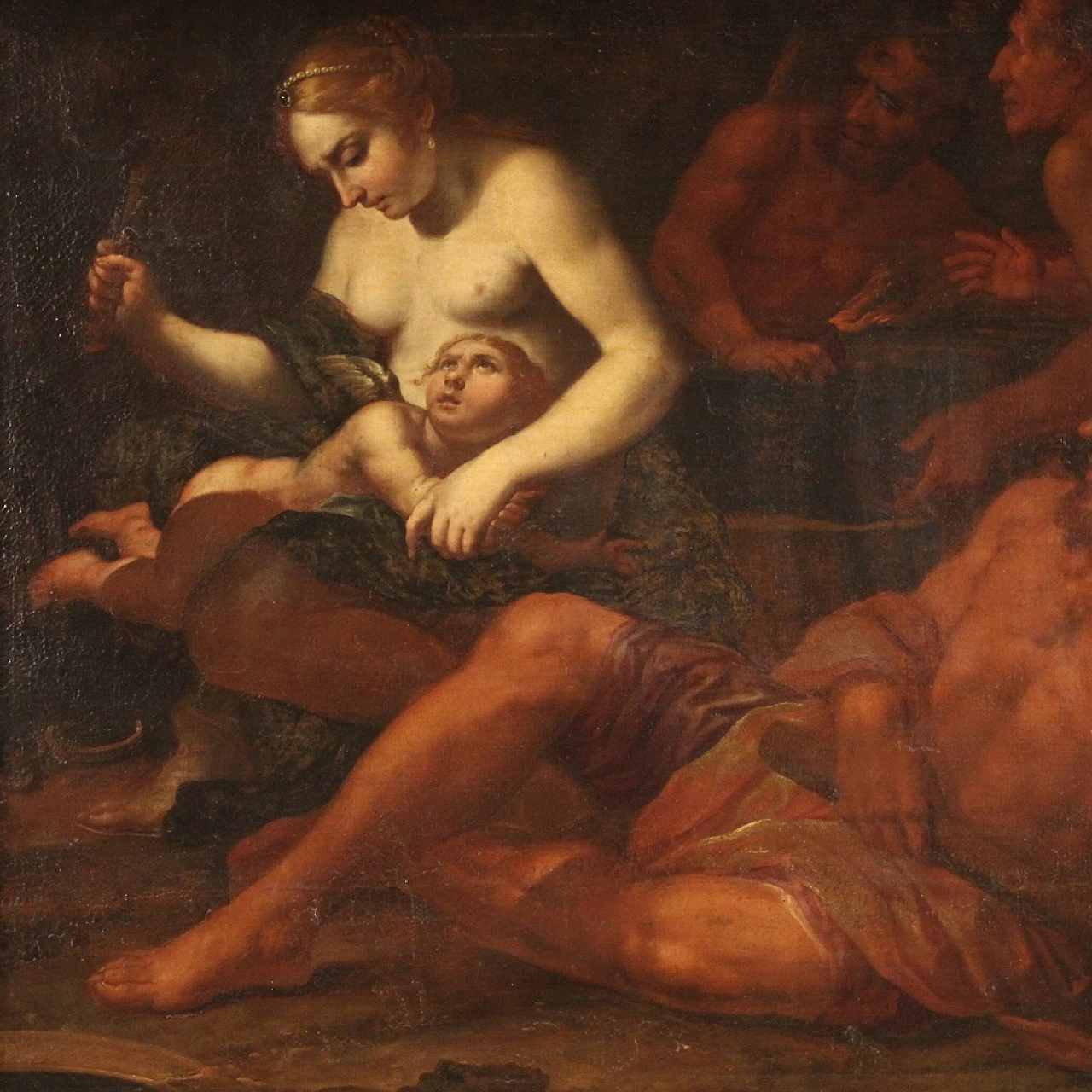 Venere punisce Cupido, dipinto a olio su tela, '600 2