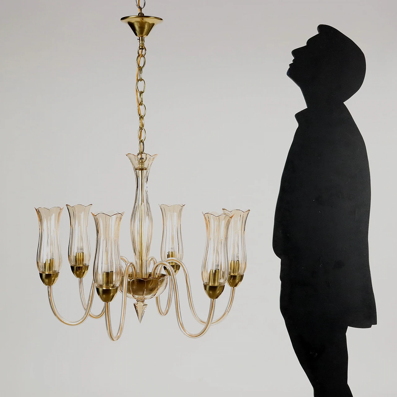 Blown glass chandelier, early 20th century 2