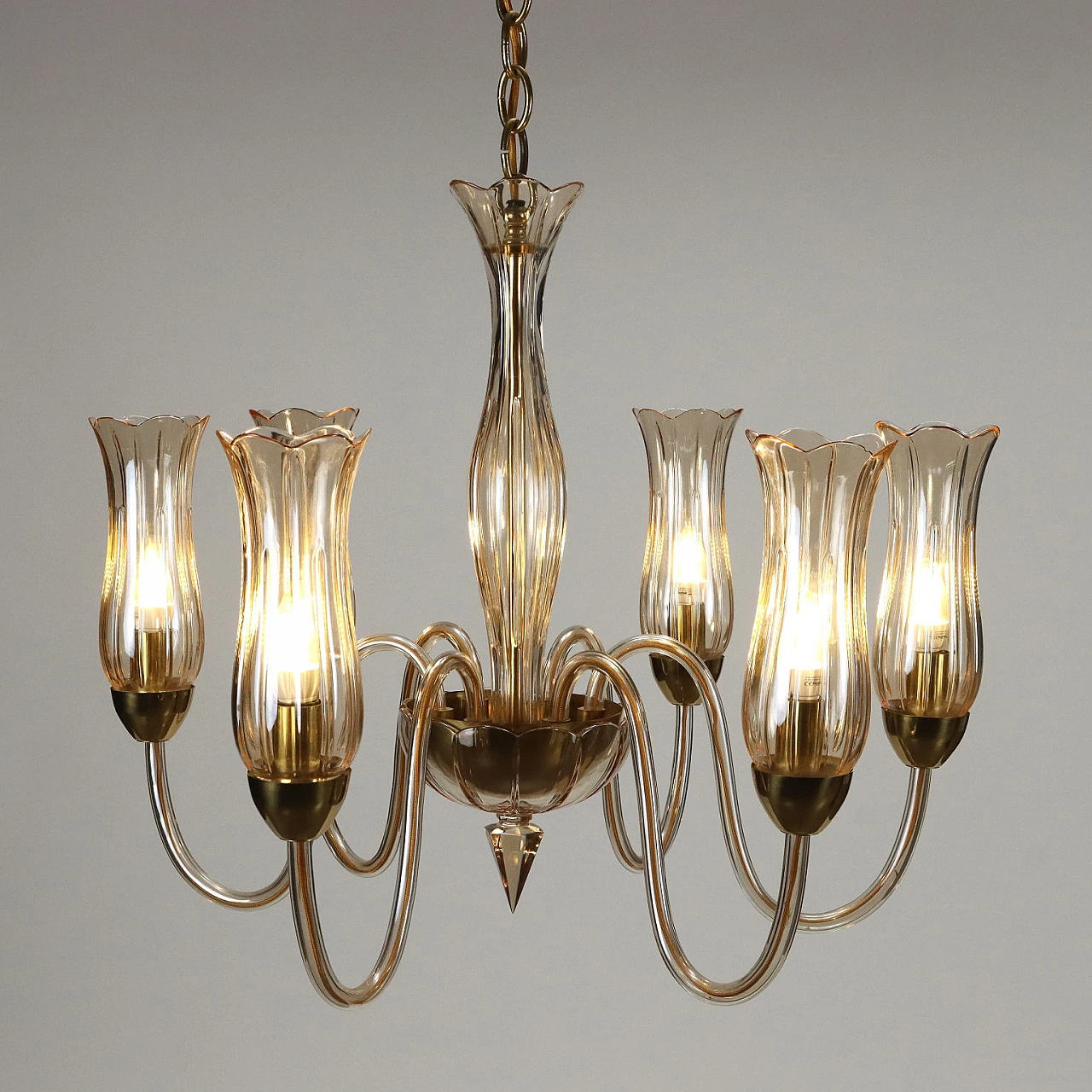 Blown glass chandelier, early 20th century 3