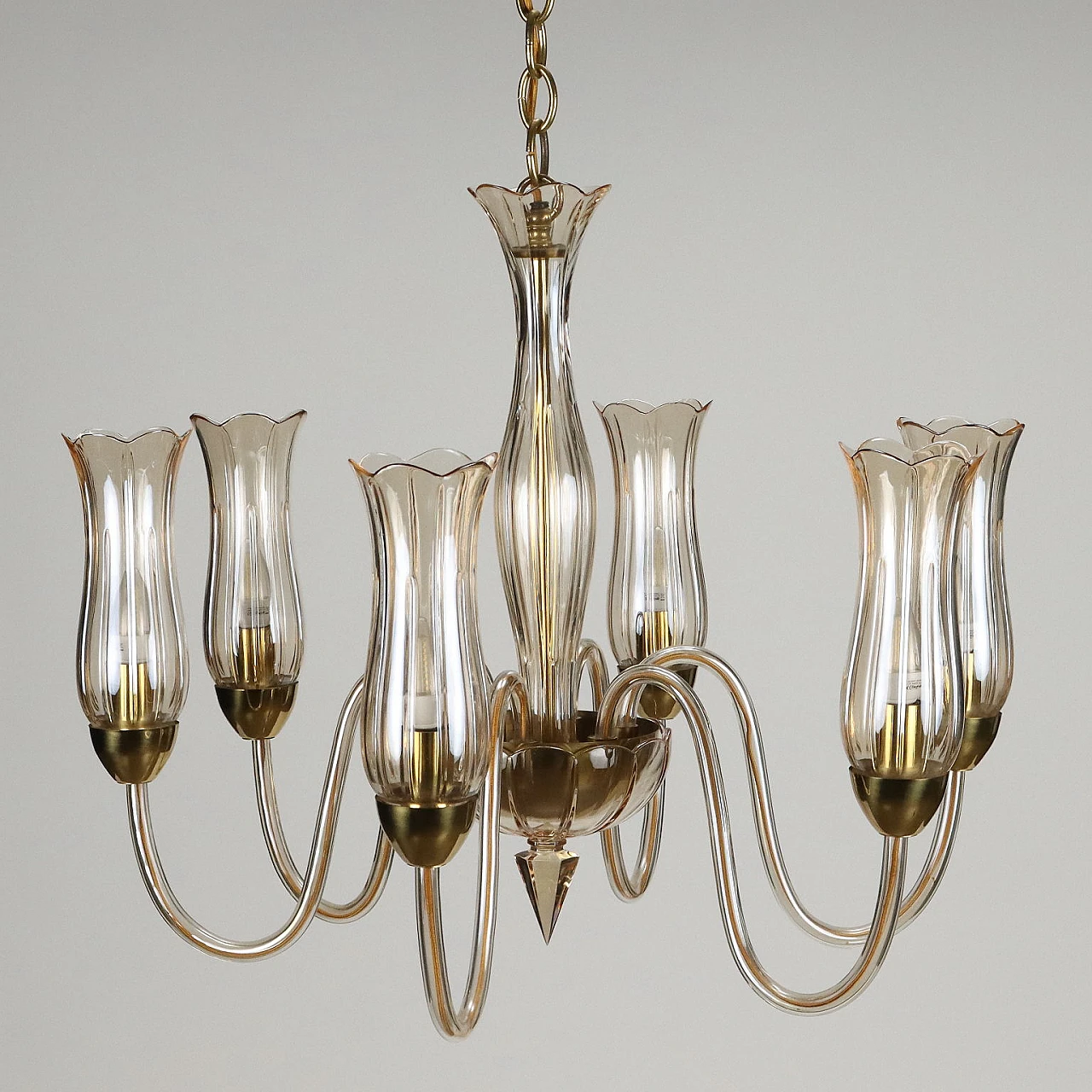 Blown glass chandelier, early 20th century 4