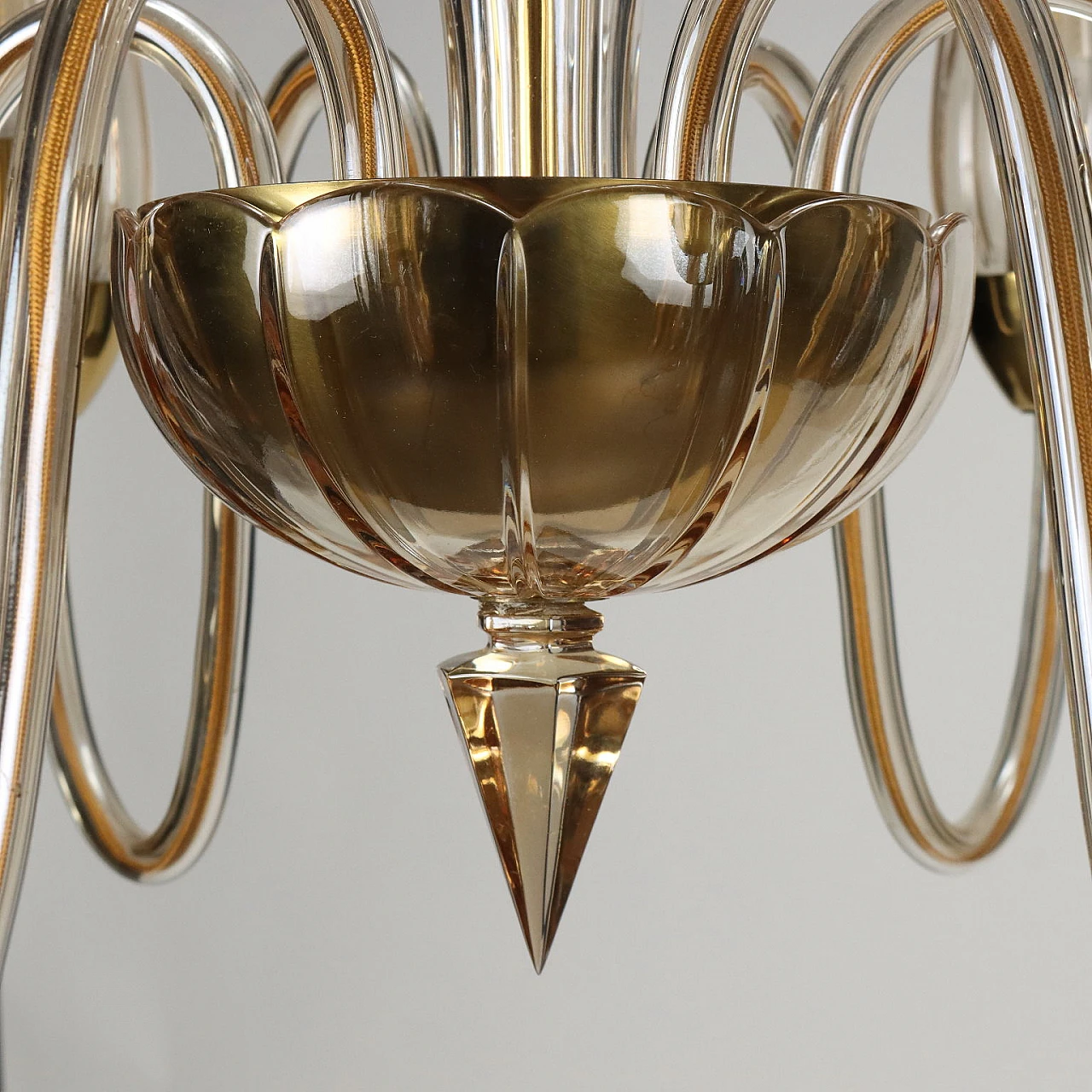 Blown glass chandelier, early 20th century 7