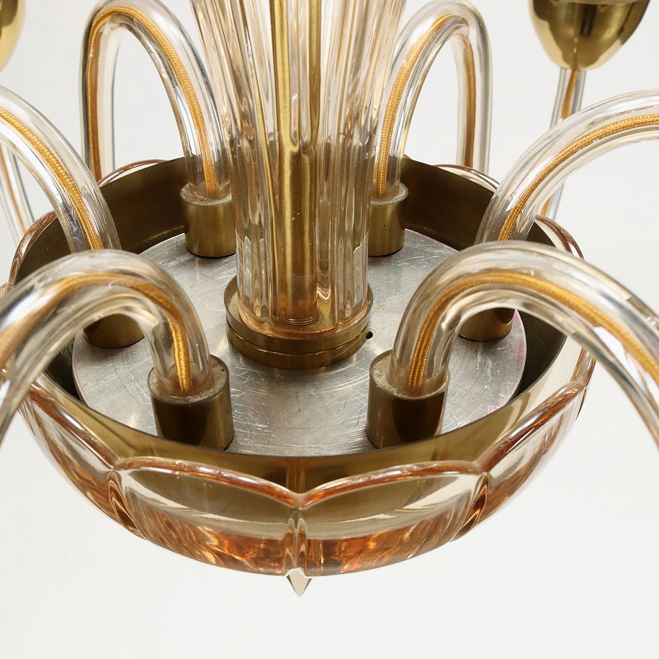 Blown glass chandelier, early 20th century 9