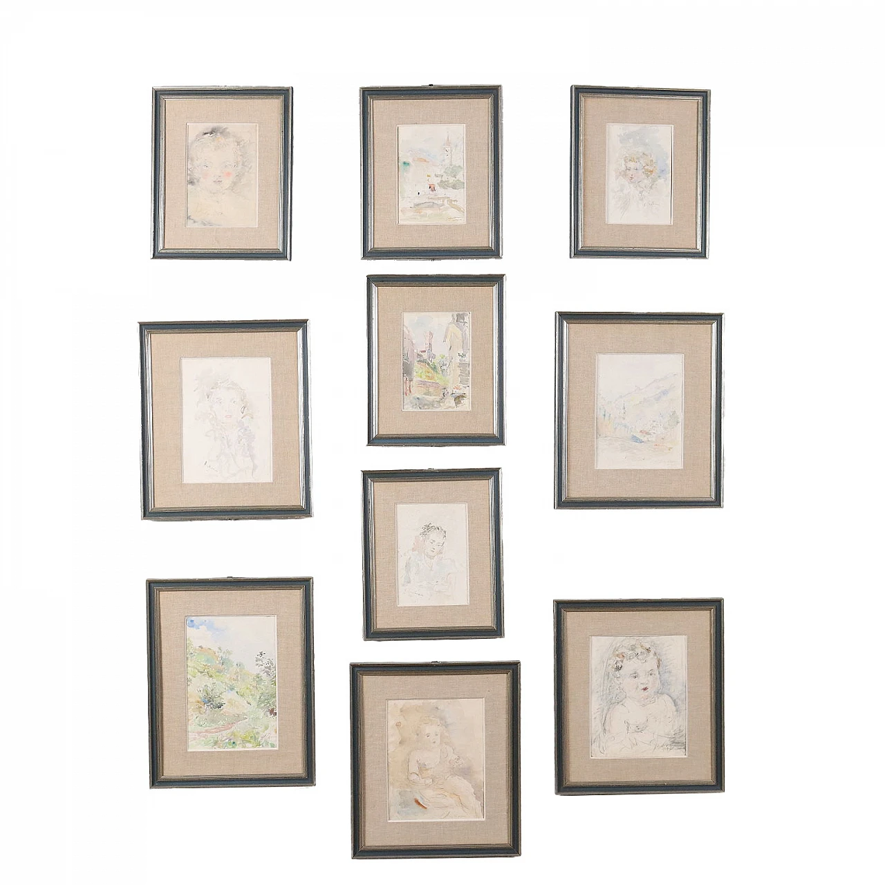 Luigi Mantovani, 10 dipinti, tecnica mista su carta 1