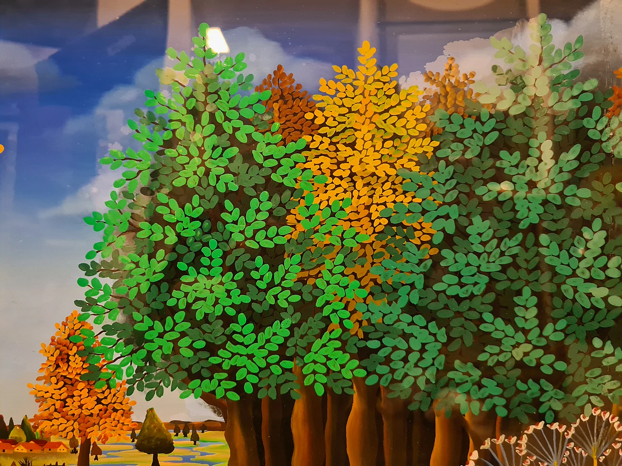 Ivan Popec, Farmer washing a cow, oil on glass, 1960s 3