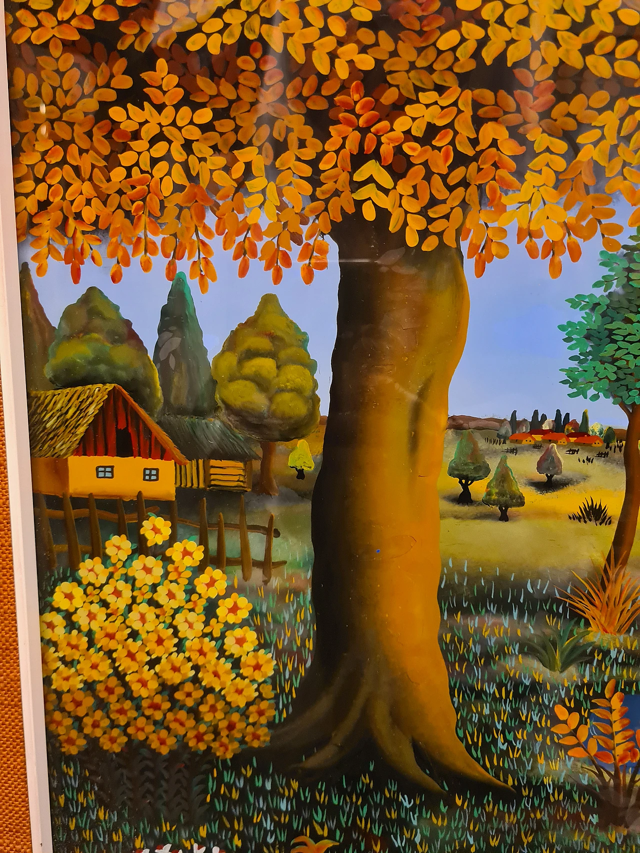 Ivan Popec, Farmer washing a cow, oil on glass, 1960s 5