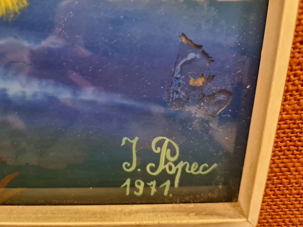 Ivan Popec, Farmer washing a cow, oil on glass, 1960s 9