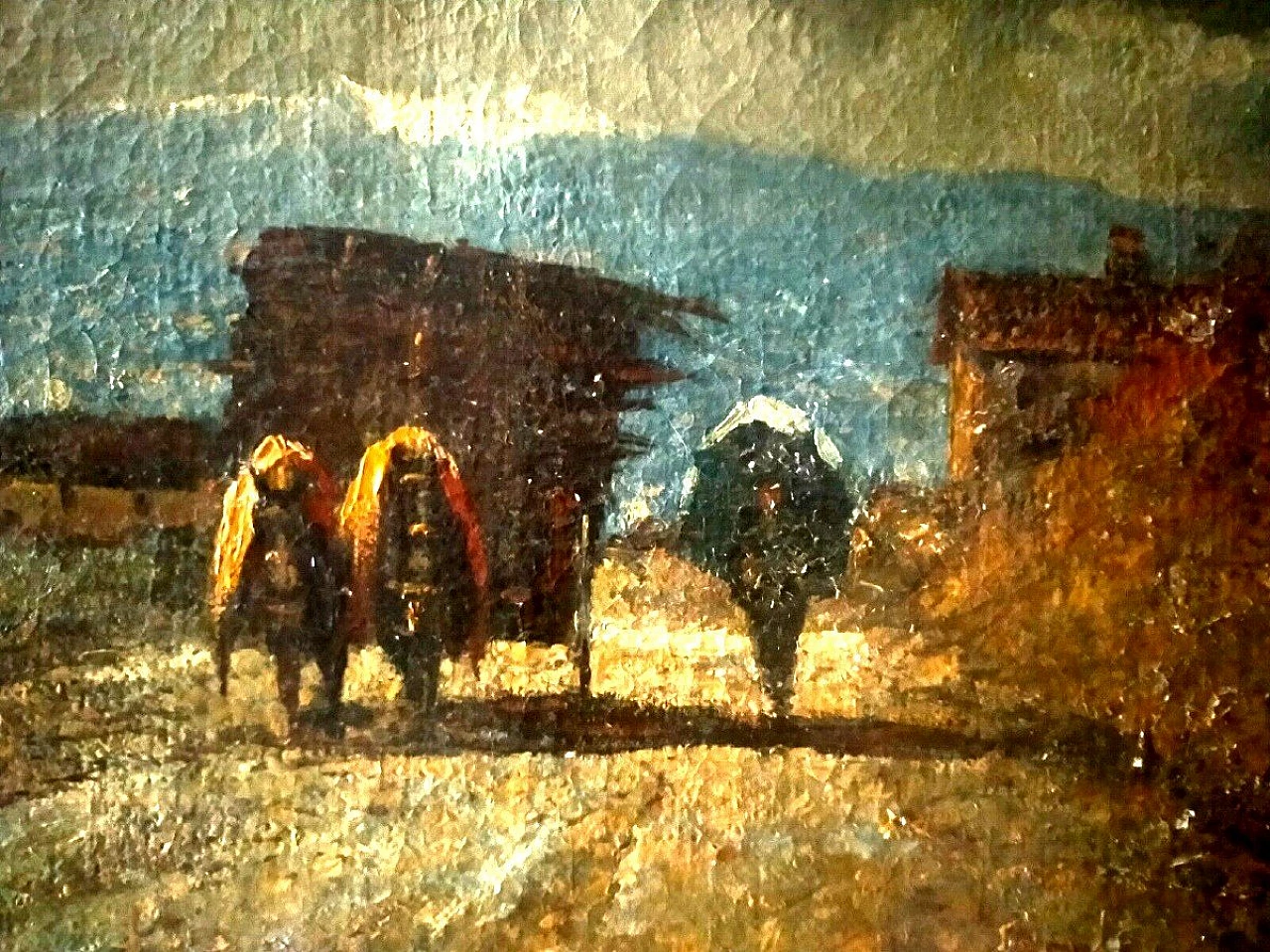 Ferruccio Rontini, paesaggio di campagna, dipinto a olio su tela, 1938 2