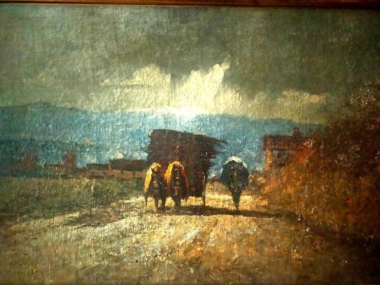 Ferruccio Rontini, paesaggio di campagna, dipinto a olio su tela, 1938 3