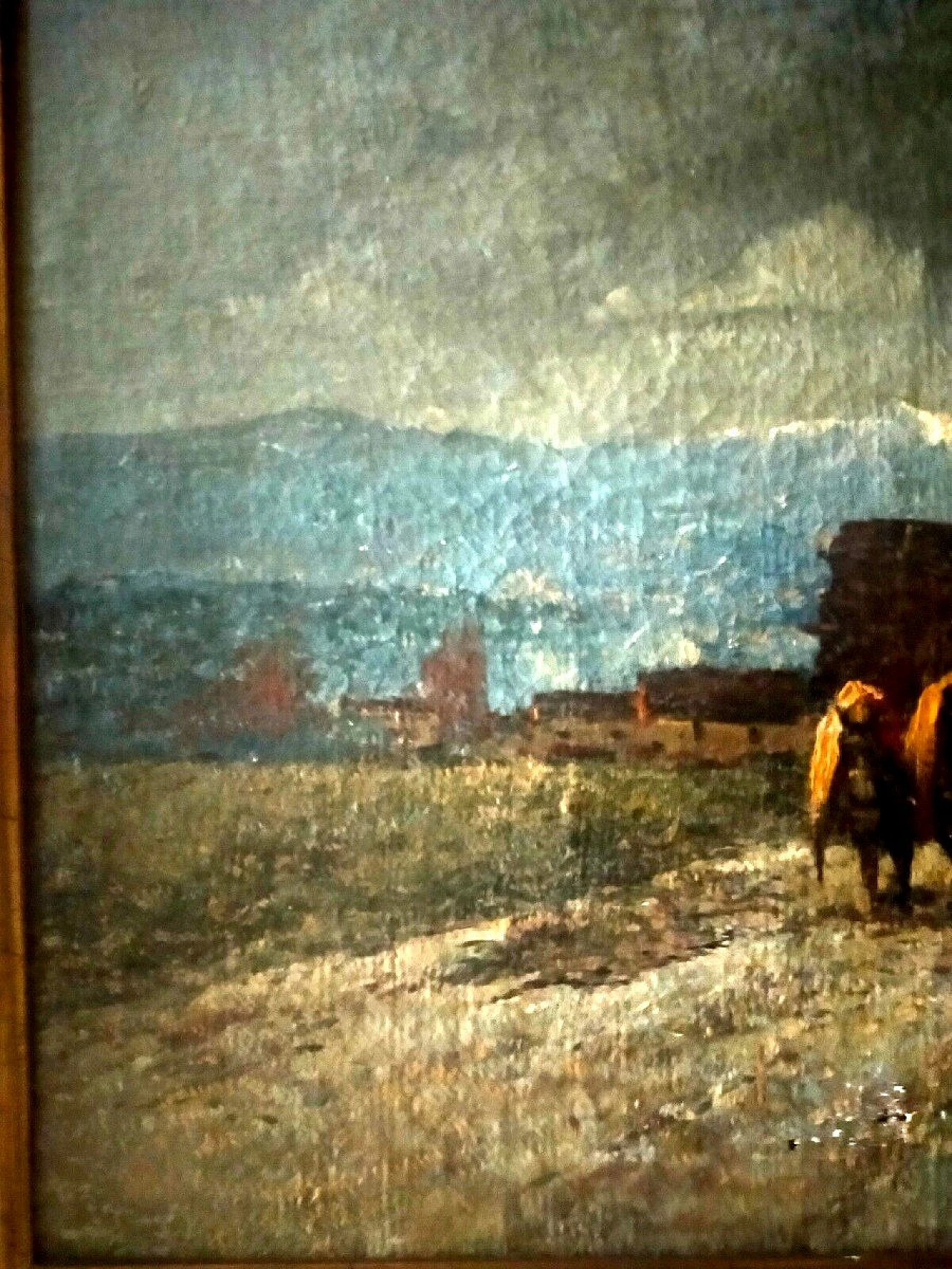 Ferruccio Rontini, paesaggio di campagna, dipinto a olio su tela, 1938 4