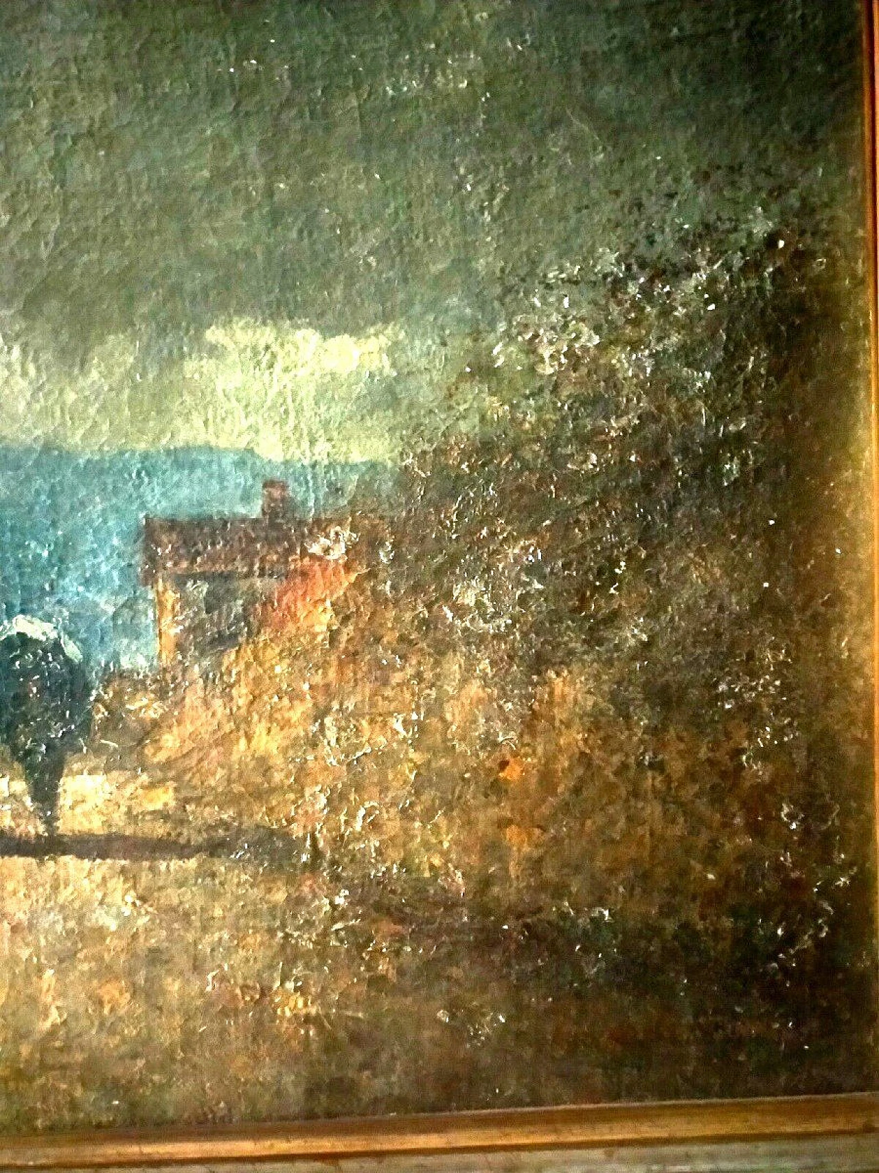 Ferruccio Rontini, paesaggio di campagna, dipinto a olio su tela, 1938 5