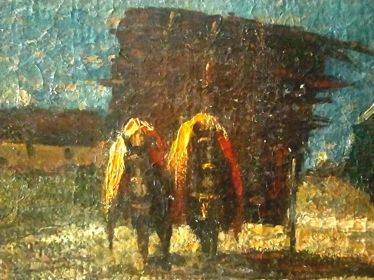 Ferruccio Rontini, paesaggio di campagna, dipinto a olio su tela, 1938 7