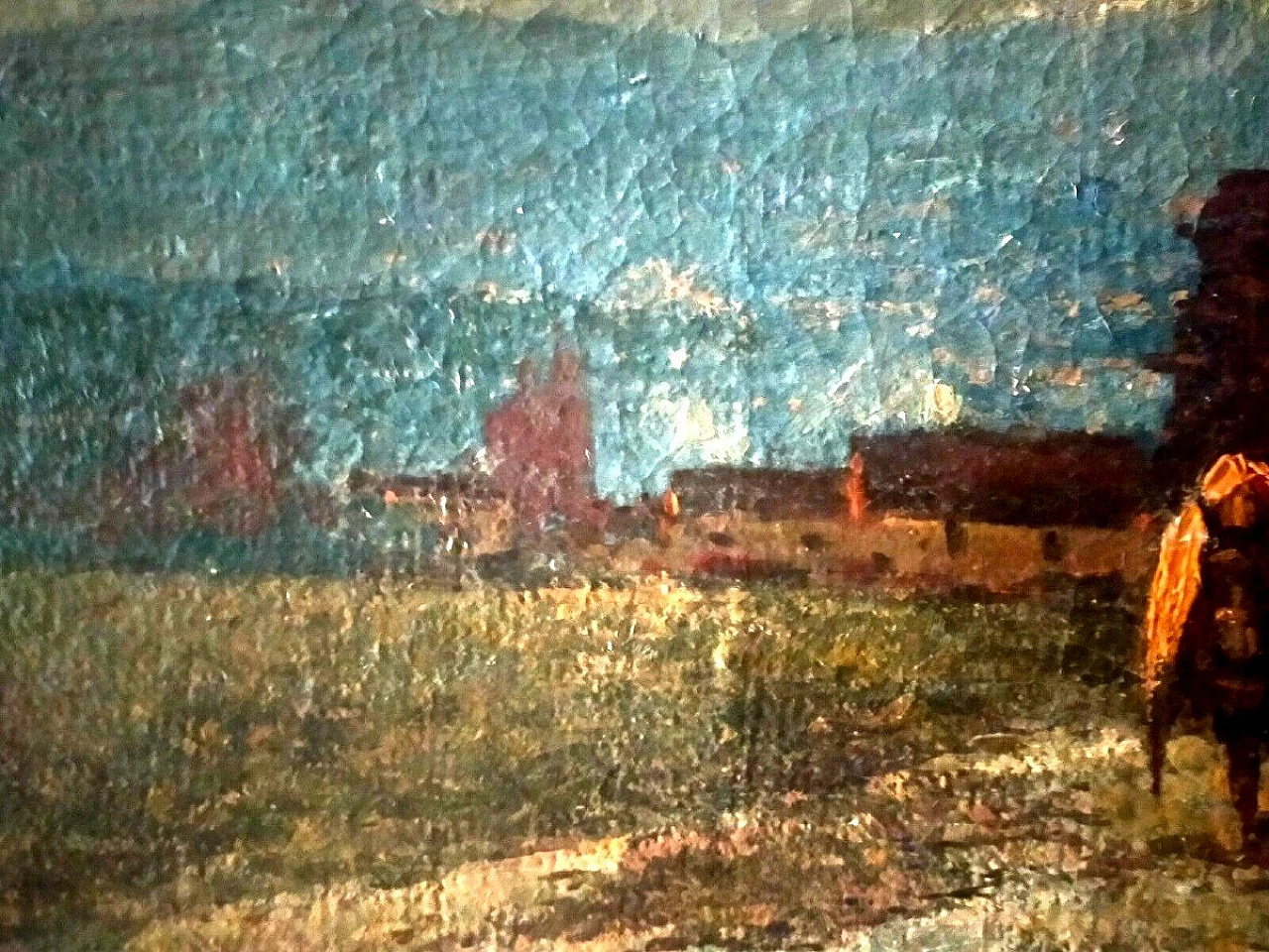 Ferruccio Rontini, paesaggio di campagna, dipinto a olio su tela, 1938 8