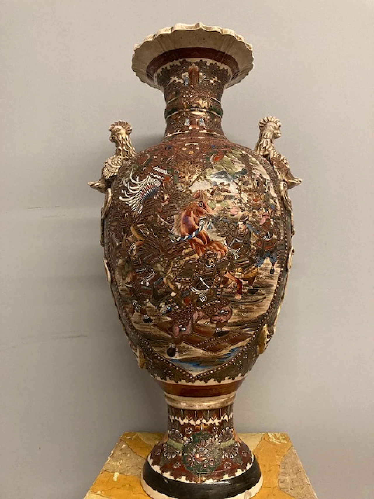 Vaso giapponese Satsuma in ceramica, epoca Meiji, '800 1