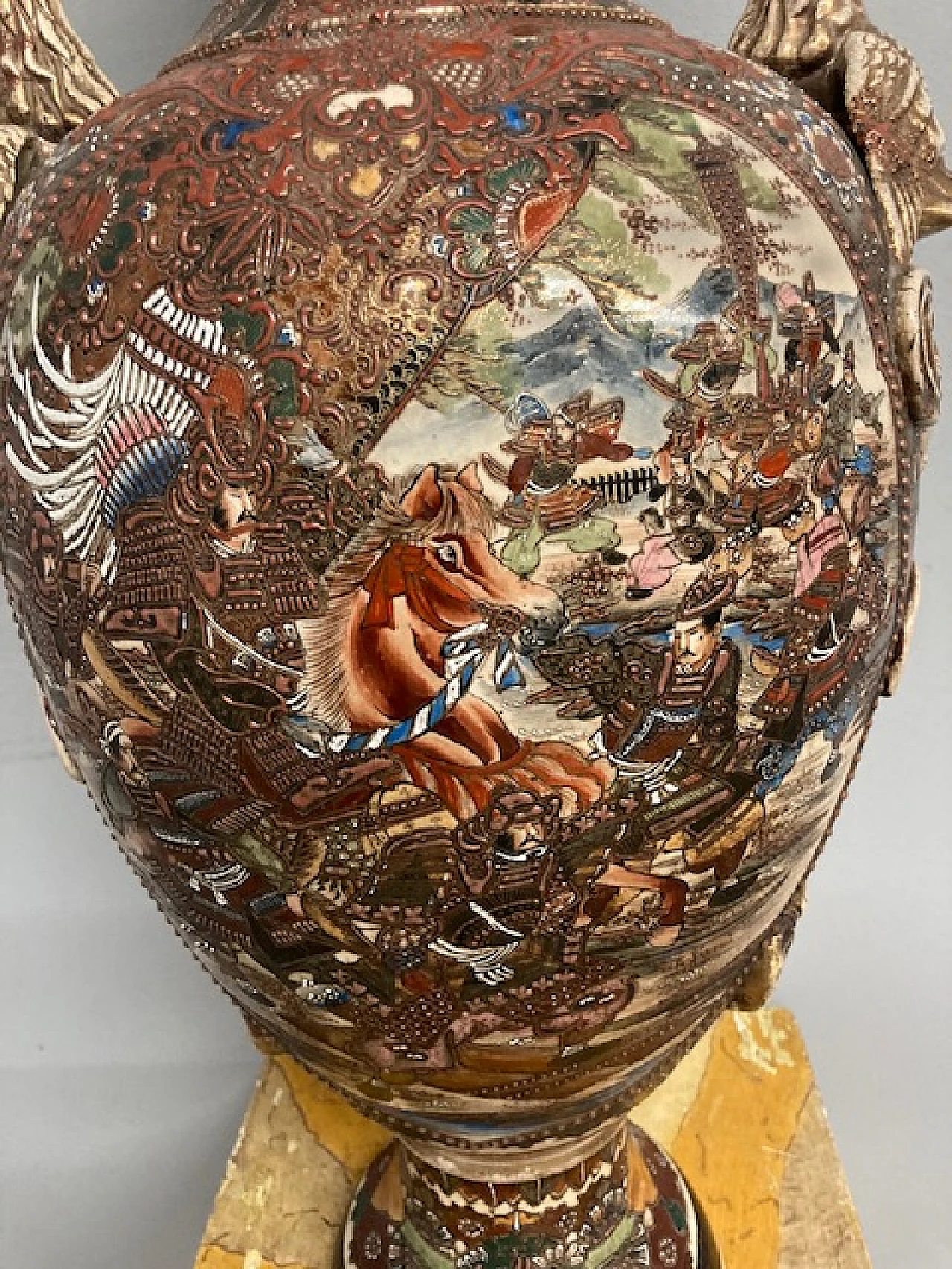 Vaso giapponese Satsuma in ceramica, epoca Meiji, '800 8