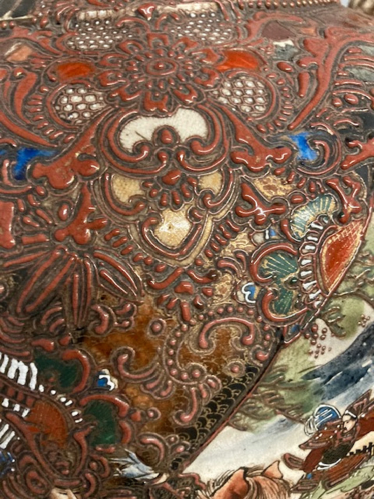 Vaso giapponese Satsuma in ceramica, epoca Meiji, '800 9