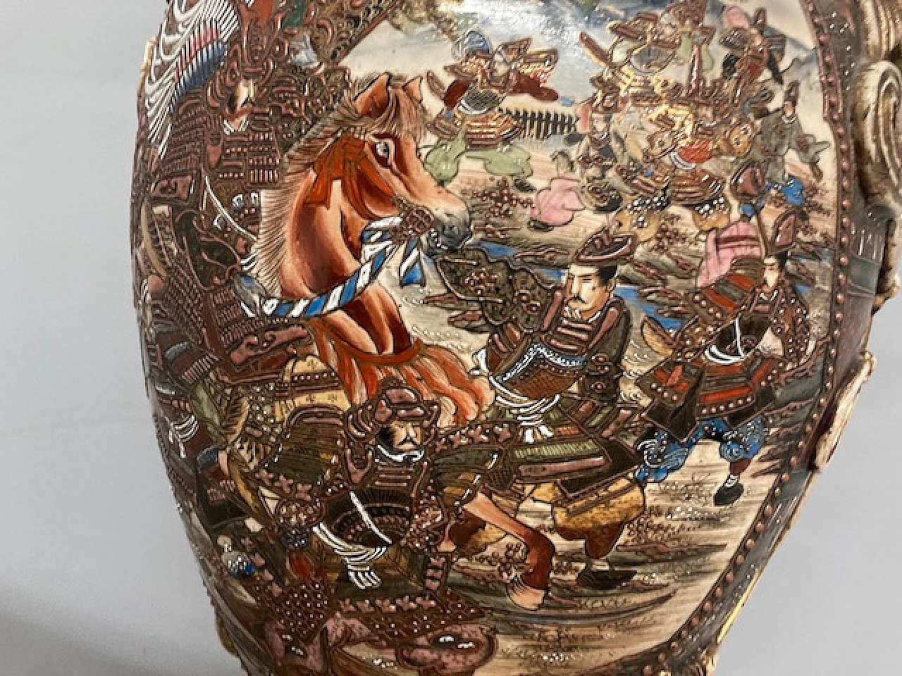 Vaso giapponese Satsuma in ceramica, epoca Meiji, '800 11