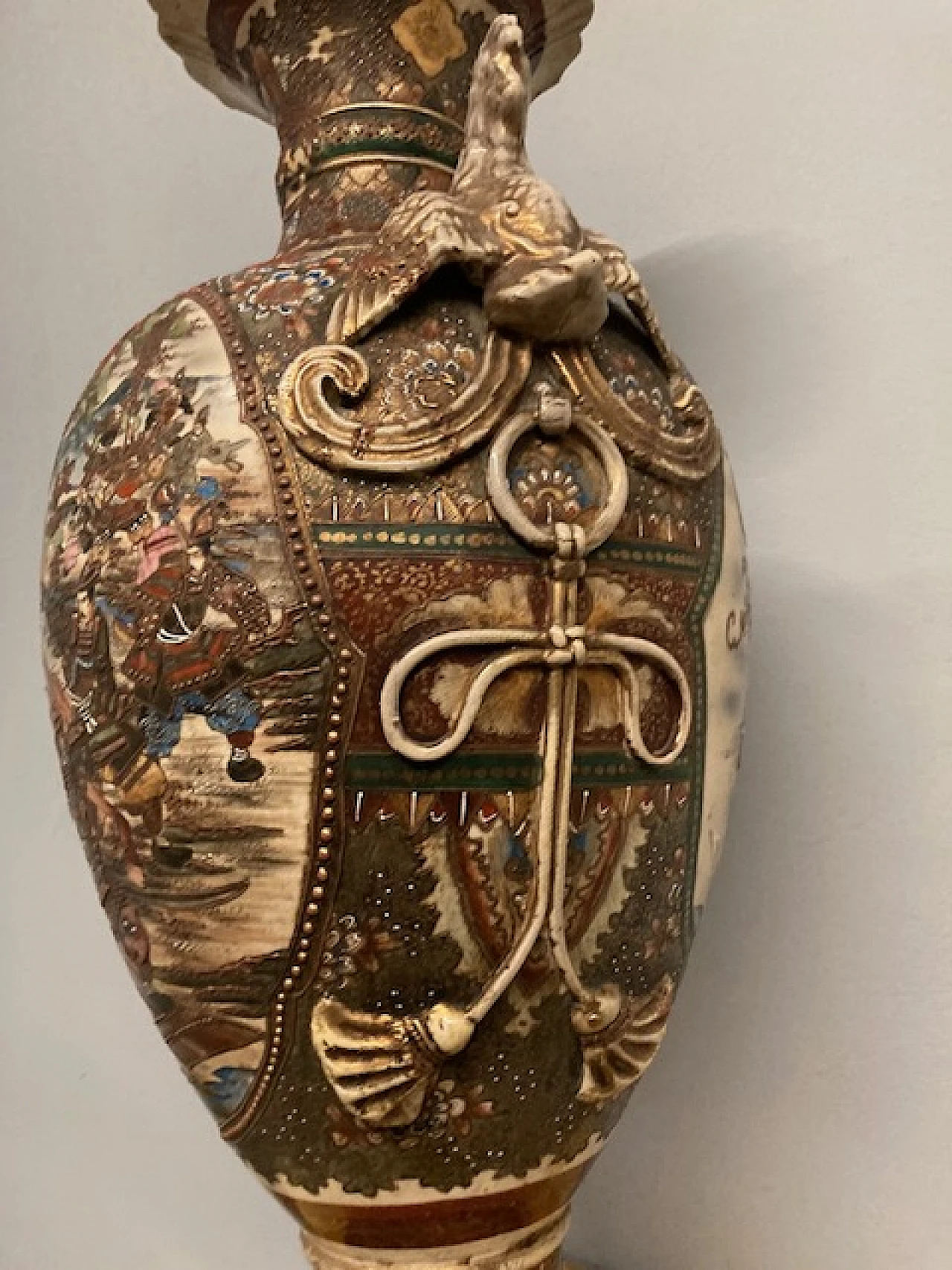 Vaso giapponese Satsuma in ceramica, epoca Meiji, '800 14