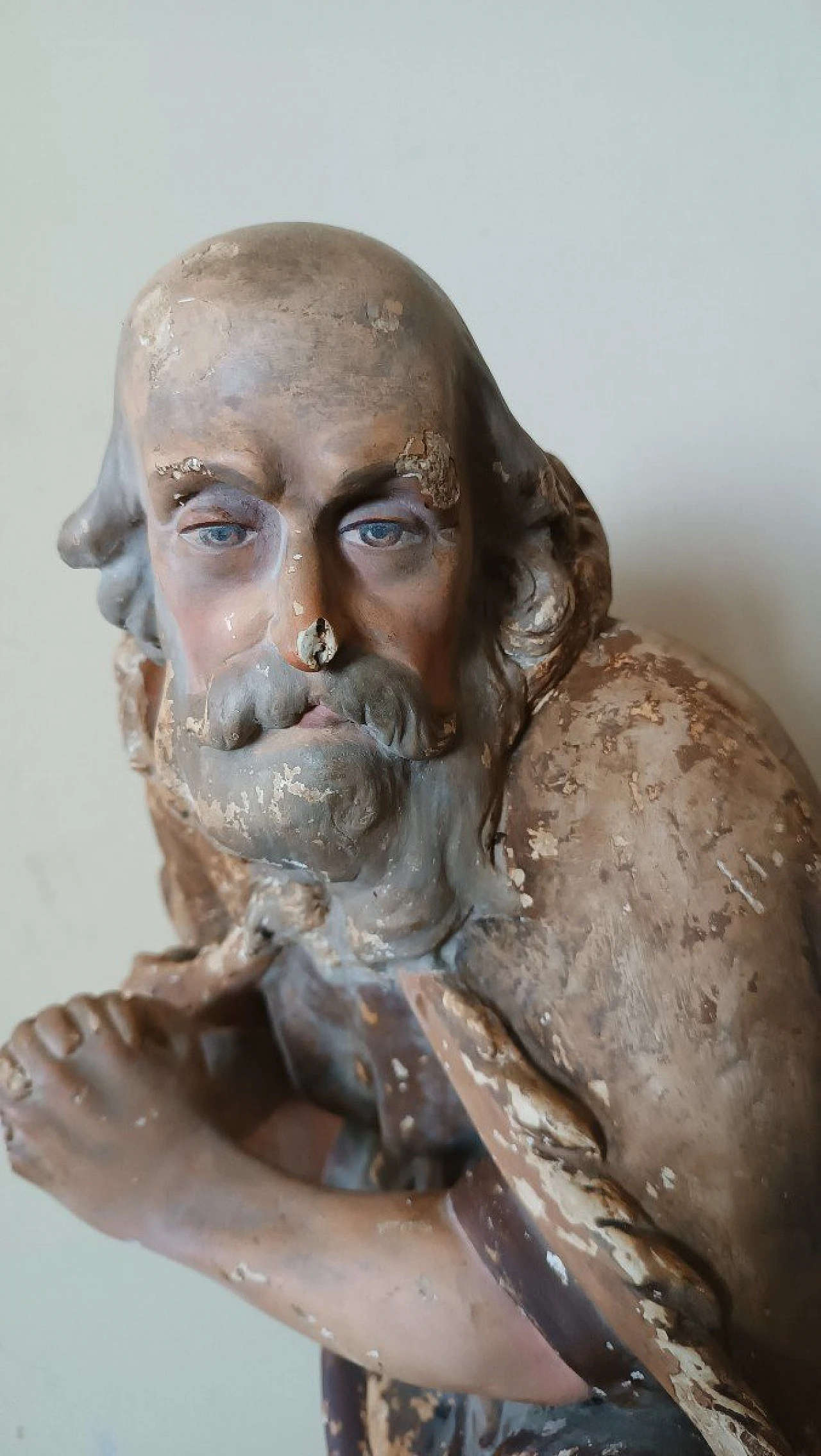 Pastore, scultura da presepe in gesso dipinto, 1791 6