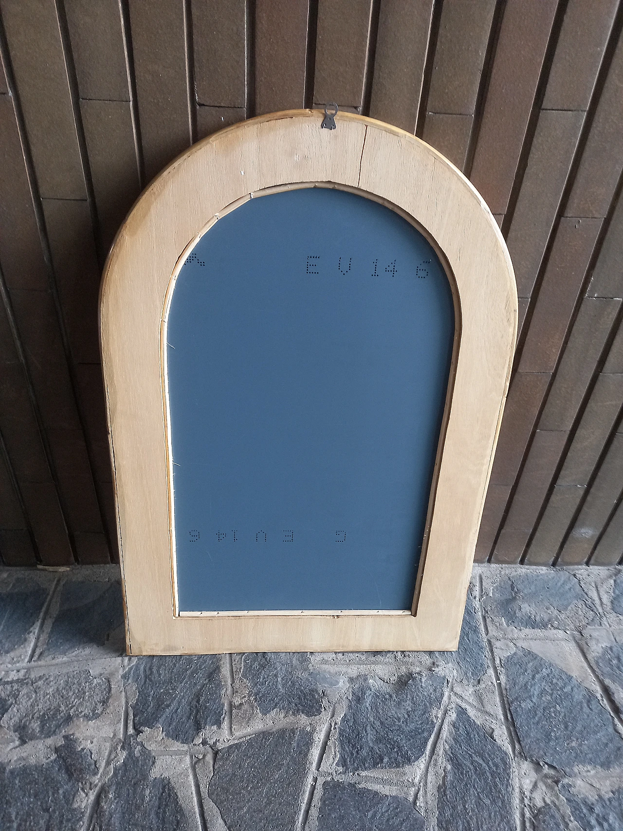 Specchio con cornice in legno e bambù di Dal Vera, anni '80 7