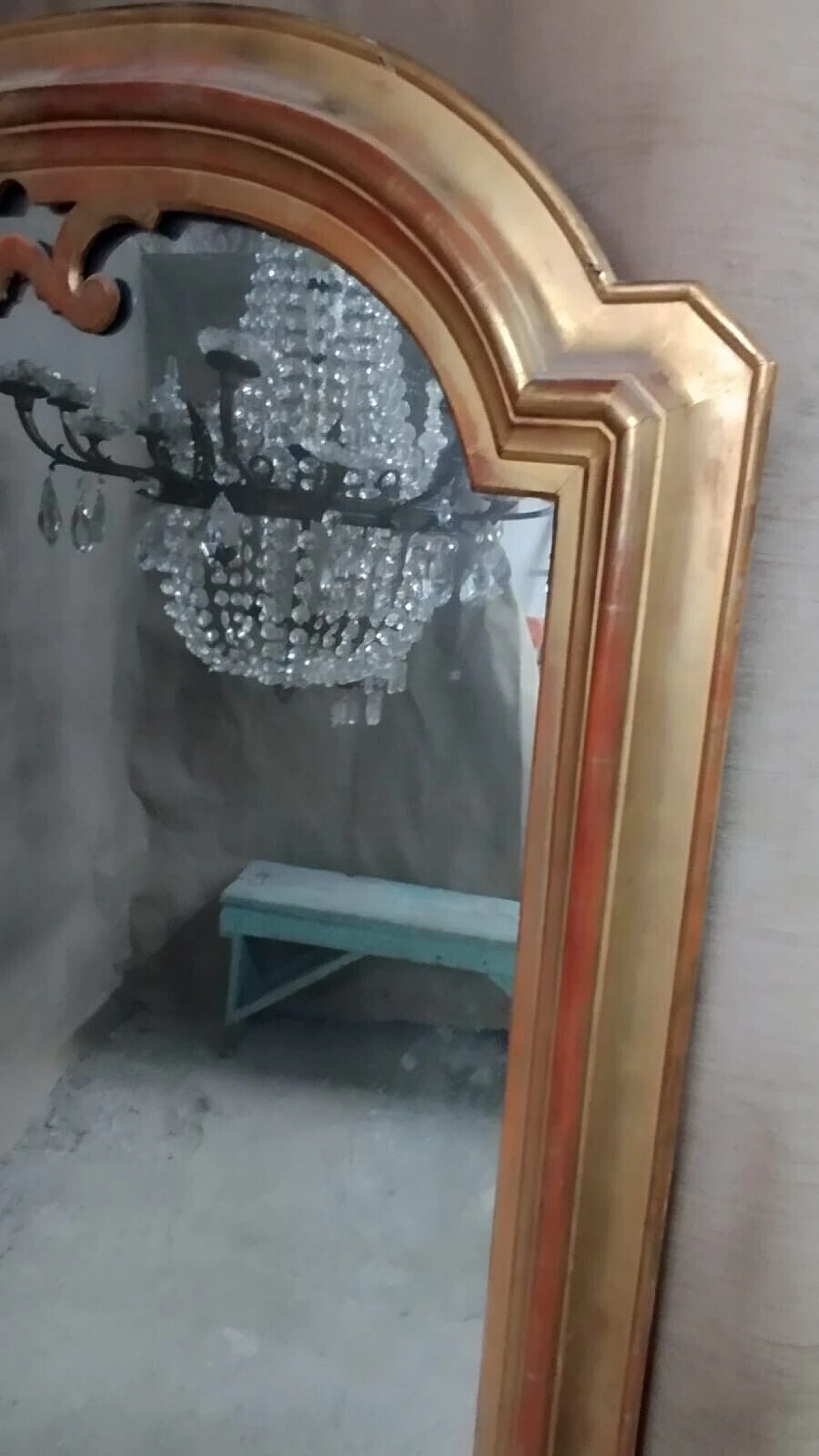 Specchio in legno e pastiglia dorati, metà '800 9