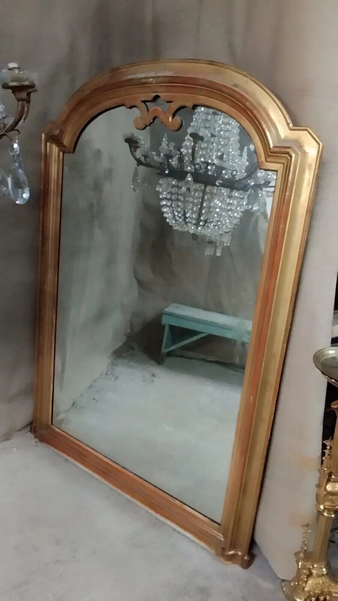 Specchio in legno e pastiglia dorati, metà '800 15