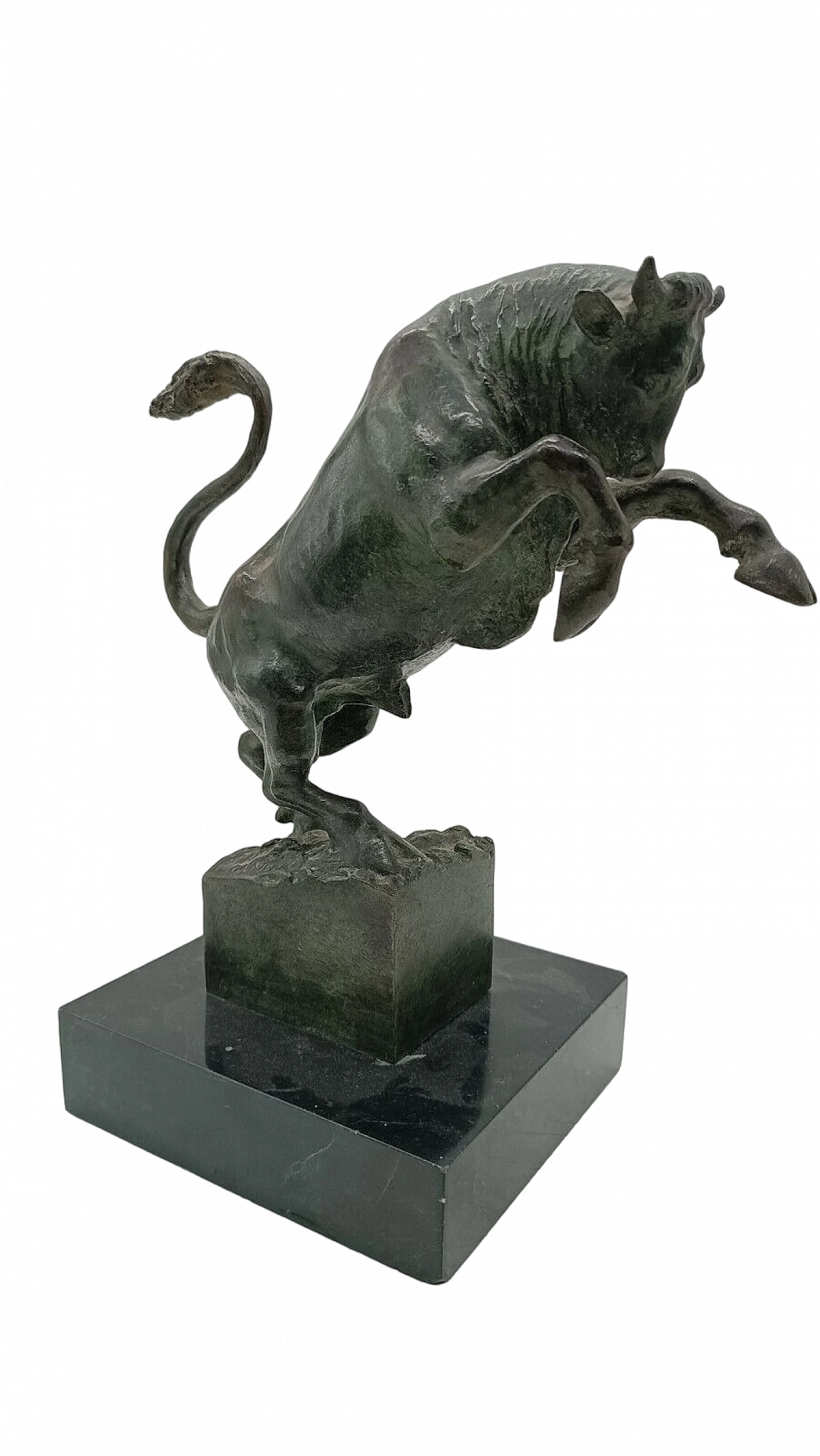 Michelangelo Monti, toro rampante, scultura in bronzo, anni '30 2