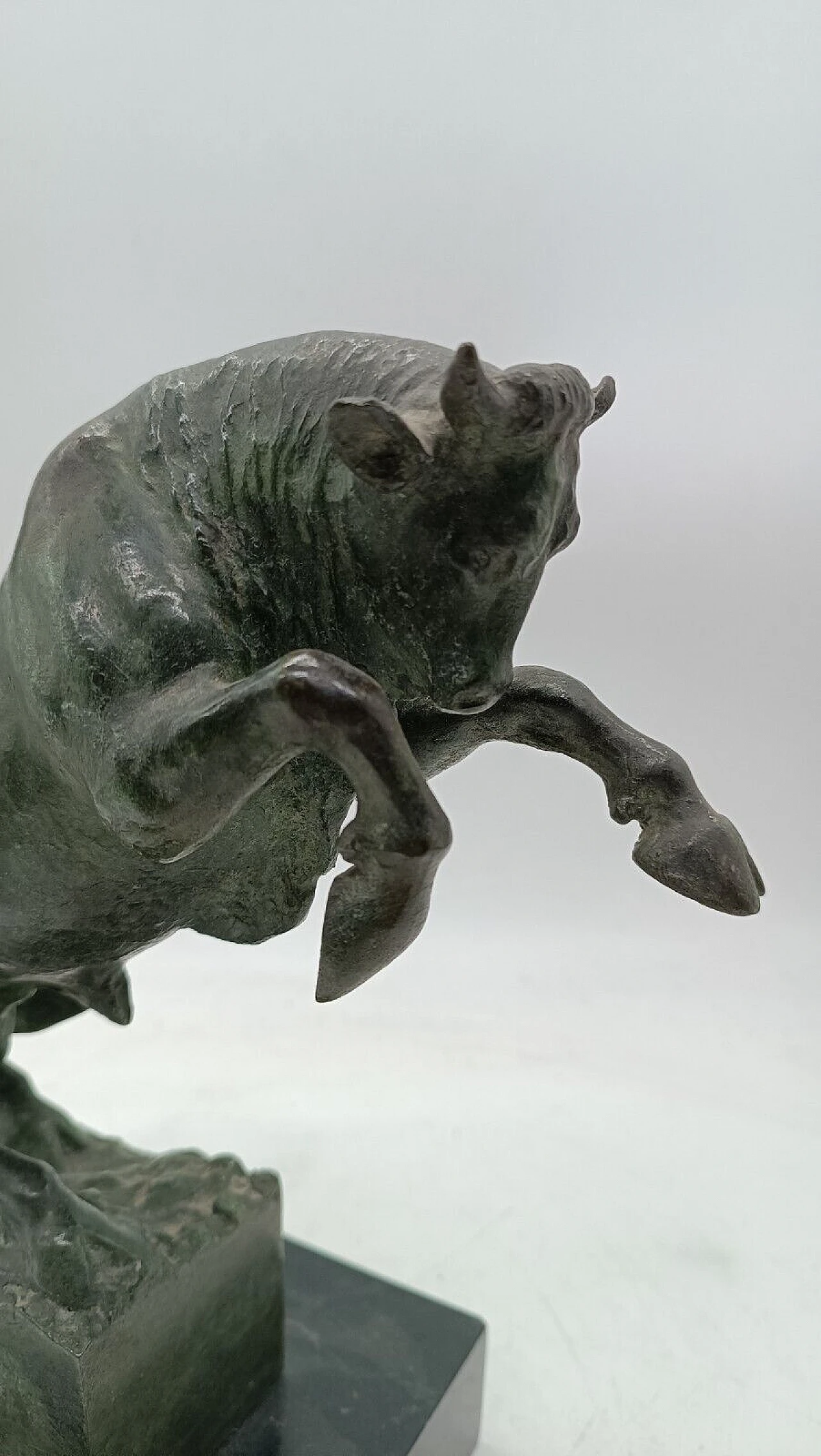 Michelangelo Monti, toro rampante, scultura in bronzo, anni '30 3