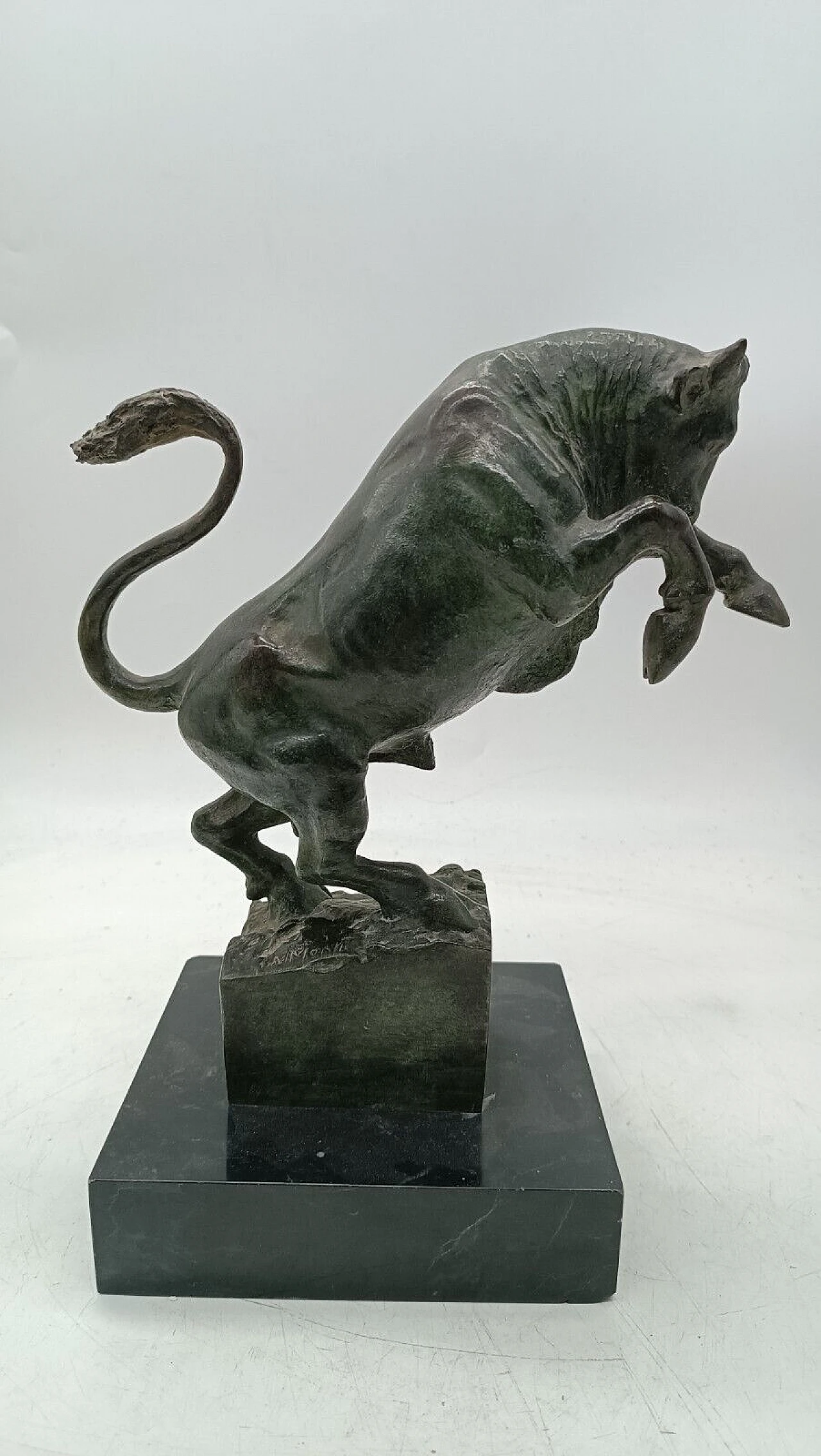 Michelangelo Monti, toro rampante, scultura in bronzo, anni '30 4