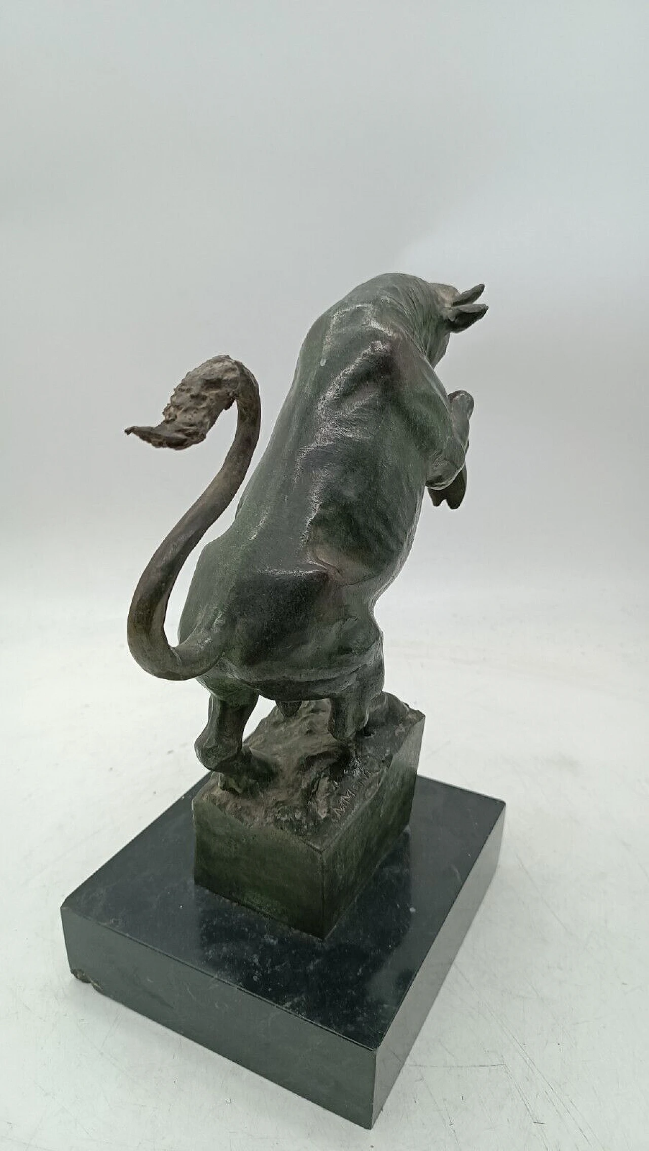 Michelangelo Monti, toro rampante, scultura in bronzo, anni '30 5