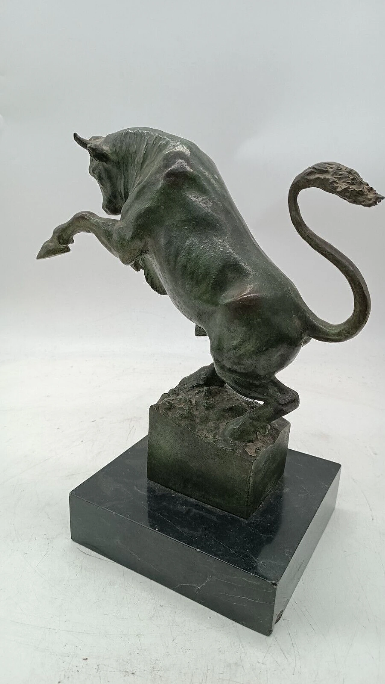 Michelangelo Monti, toro rampante, scultura in bronzo, anni '30 6