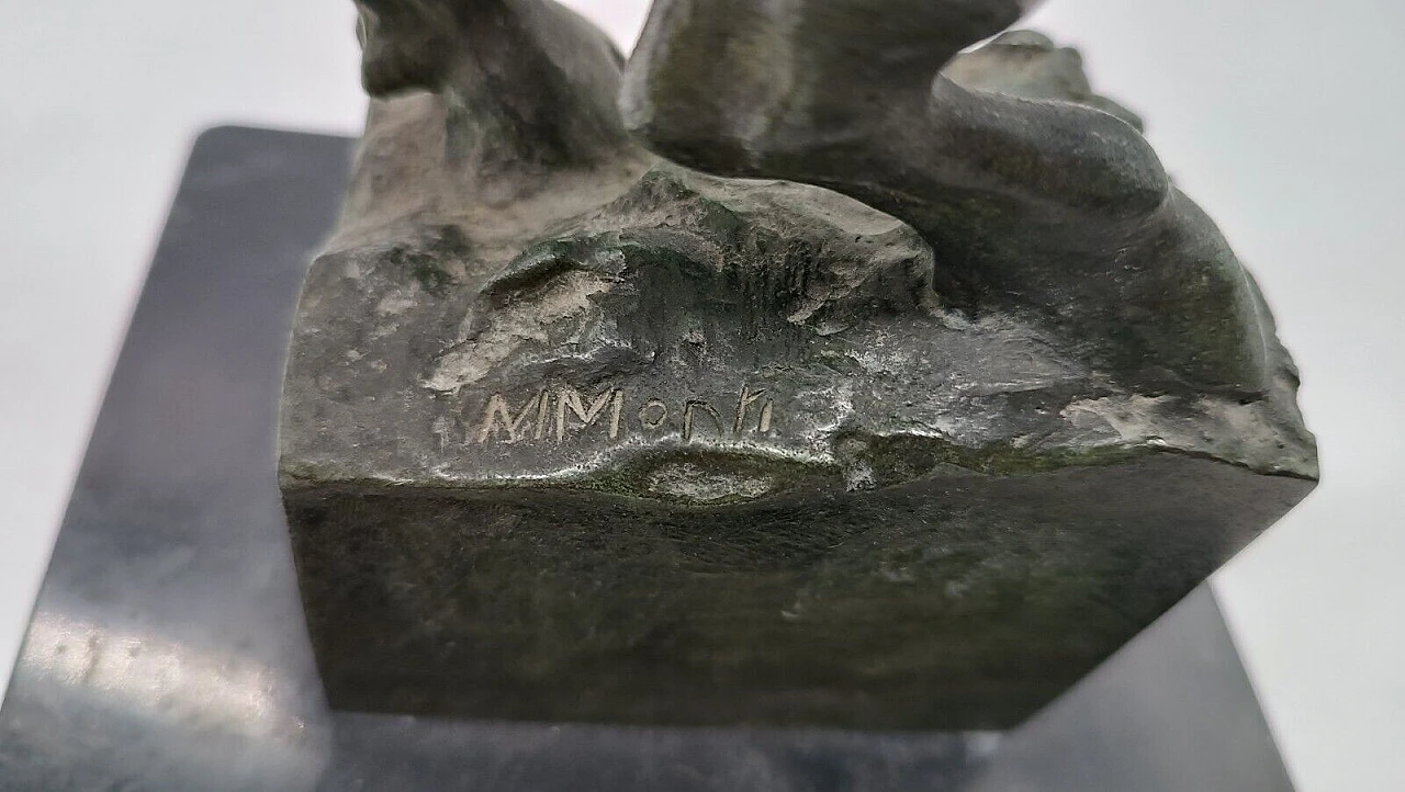 Michelangelo Monti, toro rampante, scultura in bronzo, anni '30 7